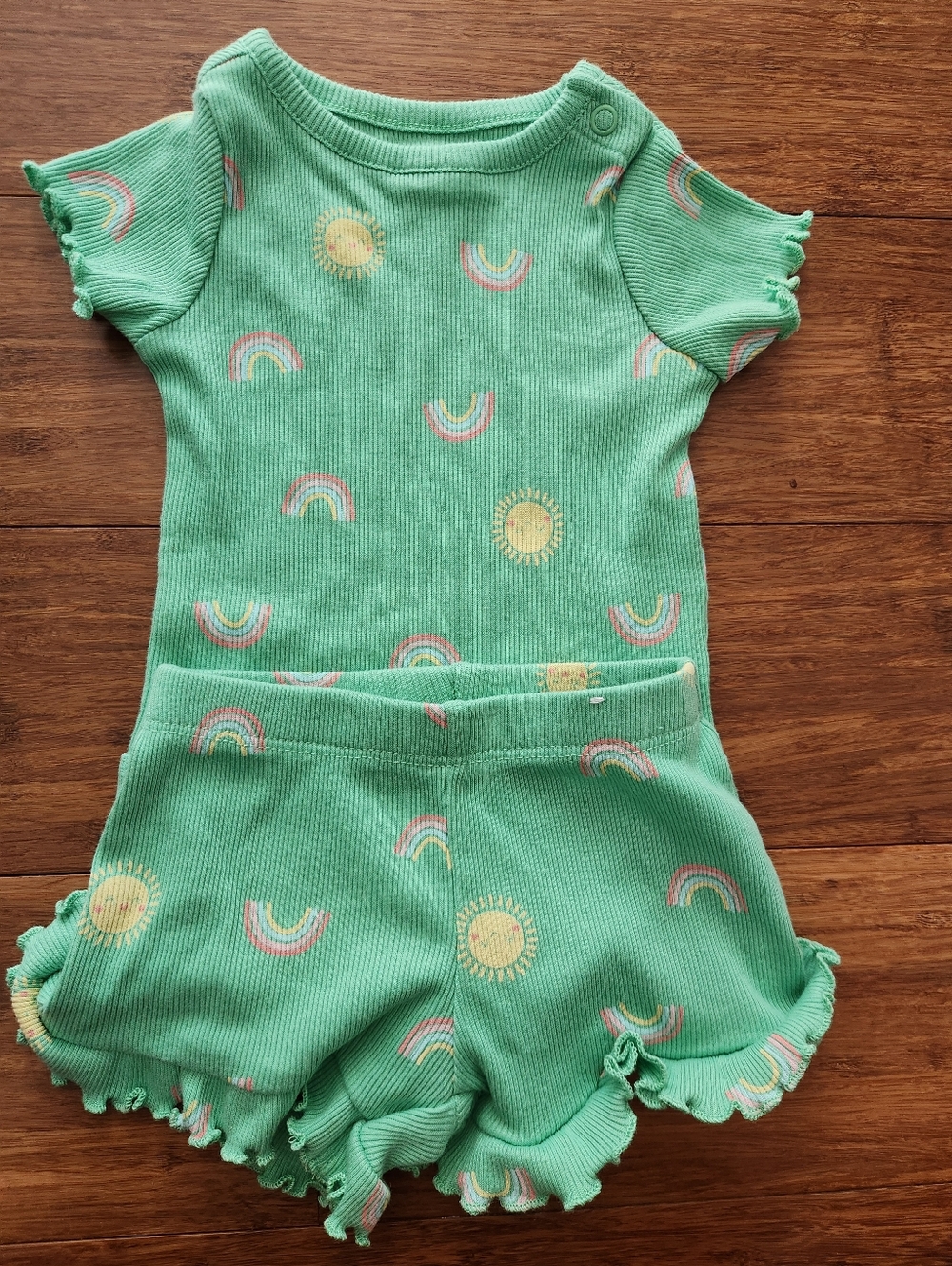 Set Of 2 Baby Girls Summer Short Sleeve Shorts Outfits Various Brands, 3 Months - Picture 6 of 7
